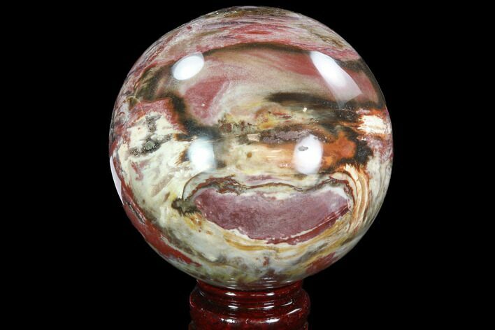 Colorful Petrified Wood Sphere - Madagascar #92403